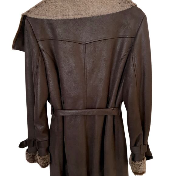 Marc New York Belted suede jacket with faux fur lining - Picture 4 of 7